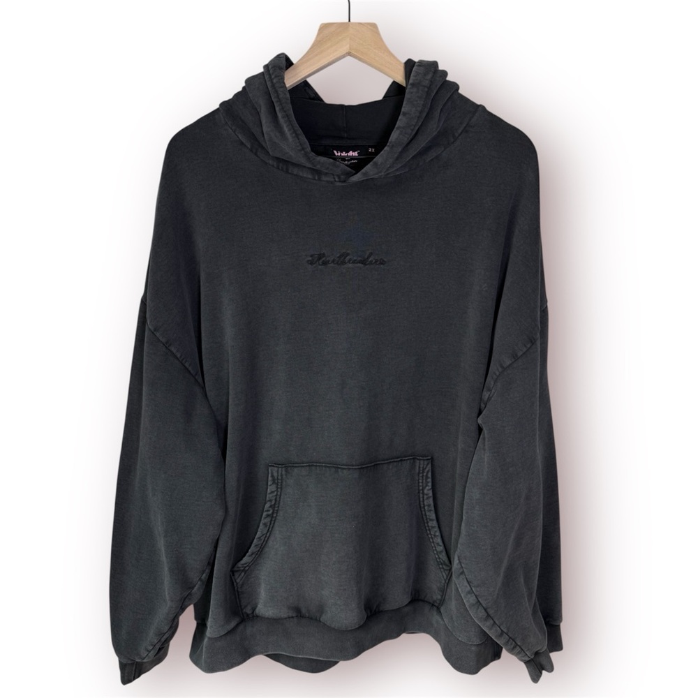 Voight By Valentina Heartbreaker Hoodie Pullover Size 2X Cotton Embroidered